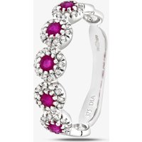 9Ct White Gold Ruby Diamond Cluster Ring PR06629W RU M