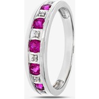 9 ct White Gold Ruby Half Eternity Ring PR10429W RU K