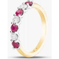 18ct Yellow Gold 0.45ct Brilliant Cut Ruby and 0.27ct Diamond Half Eternity Ring 320701J L