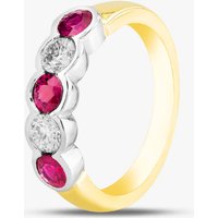 18ct Yellow Gold Brilliant Cut Ruby and Diamond Five Stone Ring 33690 M