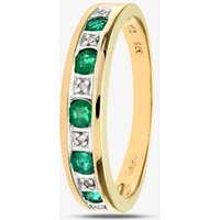 Gold Impression 9ct Yellow Gold Emerald Half Eternity Ring PR03027Y EM R
