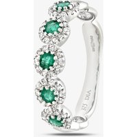 9ct White Gold Emerald Diamond Cluster Ring PR06629W EM N