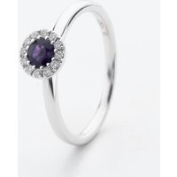 9ct White Gold Brilliant Cut Amethyst and Diamond Cluster Ring NTR832AMD-9WG