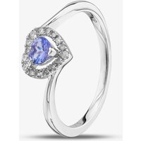 Gold Impression 9ct White Gold Tanzanite and Diamond Heart Twist Ring RJR4005 L