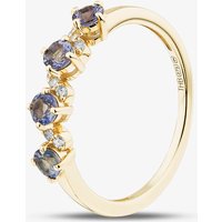 Gold Impression 9ct Yellow Gold Tanzanite and Diamond Wave Half Eternity Ring RJR04808-TZ O