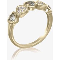 Gold Impression 9ct Yellow Gold 0.13ct Diamond and Green Amethyst Multi Stone Ring DOM357 M