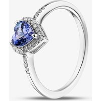 Gold Impression 9ct White Gold Tanzanite and Diamond Heart Cluster Ring RJR04754-TA Q
