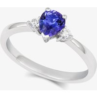 Tivon 18ct White Gold Pear-Cut Tanzanite and Diamond Three Stone Ring CRW1SPR6TZ M1/2