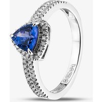 18ct White Gold Tanzanite and Diamond Set Shoulder Cluster Ring RJR0258 O
