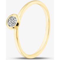 Pure Brilliance 9ct Yellow Gold 0.03ct Brilliant Cut Pave Diamond Round Ring THR45061-03 (YG) K