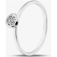 Pure Brilliance 9ct White Gold 0.03ct Brilliant Cut Pave Diamond Round Ring THR45061-03 (WG) M