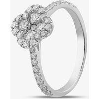 9ct White Gold Brilliant Cut Diamond Quatrefoil Shaped Cluster Ring PR10945 Q
