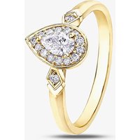 9ct Yellow Gold Pear Shaped 0.33ct Diamond Halo Ring 30980RG/33 O YG