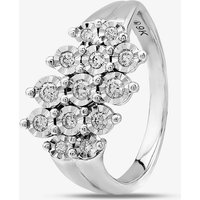 9ct White Gold 0.25ct Wave Cluster Ring 52F99W/25-10 L