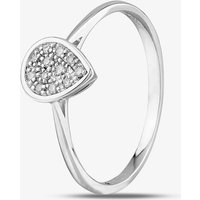 9ct White Gold Pear Shaped Diamond Cluster Ring PR09836 Q