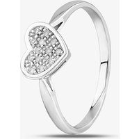 9Ct White Gold Heart Shaped Diamond Cluster Ring PR09838 N