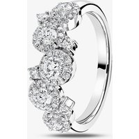 18ct White Gold 0.71ct Diamond Halo Cluster Band Ring LG195/RA N