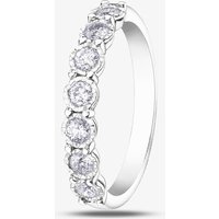 9ct White Gold 0.35ct Diamond Half Eternity Ring 50L67WG/35-10 9W P
