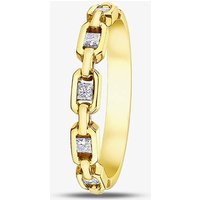 9ct Yellow Gold Princess Cut Diamond Open Link Half Eternity Ring 50L99/20 M