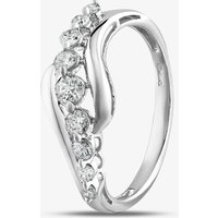 9ct White Gold 0.33ct Graduated Diamond Nine Stone Ring THR28367-33 N