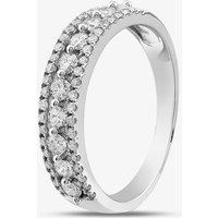 9ct White Gold Diamond Three Row Half Eternity Ring PR10669 L