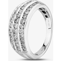 9ct White Gold 1.00ct Diamond Channel Set Three Row Ring THR15381-100 M