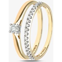 9ct Yellow Gold 0.25ct Diamond Bridal Ring Set PR08559Y L