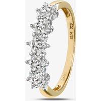 9ct Yellow Gold 0.20ct Diamond Flower Half Eternity Ring PR06551Y K