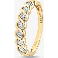 Gold Impression 9ct Yellow Gold 0.10ct Diamond Swirl Half Eternity Ring PR07018Y Q