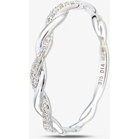 9ct White Gold 0.07ct Diamond Twist Eternity Ring PR12706W L