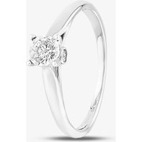 9ct White Gold 0.25ct Diamond Bridge Accent Solitaire Ring THR15625-25 Q
