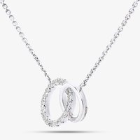9ct White Gold Diamond Link Circle Pendant Necklace PNE20029W