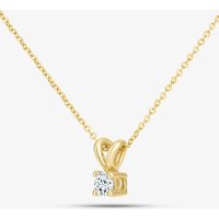 9ct Yellow Gold 0.10ct Solitaire Diamond Pendant Necklace PP02029YDD
