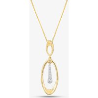 9ct Yellow Gold Diamond Oval Dropper Necklace P4537YW/10C-10