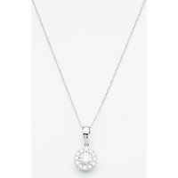 9ct White Gold Diamond Cluster Pendant Necklace NTP409D-9WG