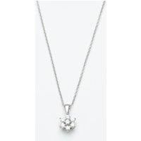 18ct White Gold 0.25ct Diamond Daisy Cluster Pendant Necklace KDCP25/21214C