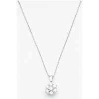 18ct White Gold Approx 0.50Ct Diamond Daisy Cluster Pendant Necklace KDCP50/31719C