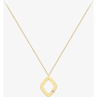 9ct Yellow Gold Diamond Open Diamond Necklace 12125147273