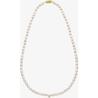 9ct Yellow Gold Flower Diamond Freshwater Pearl Beaded Necklace GN410W