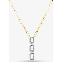 9ct Yellow Gold 0.25ct Diamond Triple Rectangle Link Necklace THN38770-25