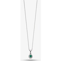 9ct White Gold Diamond Emerald Pendant GP875G GN151