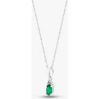 9ct White Gold 0.19ct Emerald and 0.007ct Diamond Pendant QP00178 9KW-EM
