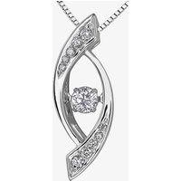 9ct White Gold 0.22ct Diamond Open Marquise Pendant P3161W/22-10