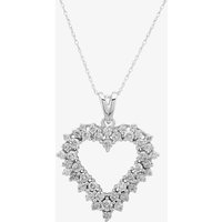 9ct White Gold 1.00ct Diamond Open Heart Pendant THP20494-100