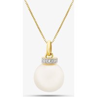 9ct Gold Diamond And Freshwater Pearl Pendant GP2120W GN141