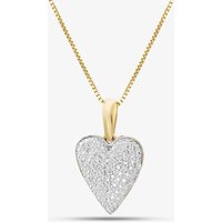 9ct Yellow Gold Diamond Pave Heart Pendant GP2254 GN141