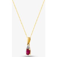 9ct Yellow Gold Ruby and Diamond Pendant Necklace QP00178-R YG