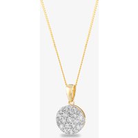 9ct Yellow Gold 0.50ct Diamond Circle Pendant Necklace THP29213-50