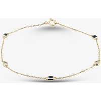 Gold Impression 9ct Yellow Gold Sapphire and Diamond Chain Bracelet RJB04749-BS