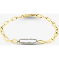 Pure Brilliance 9ct Yellow Gold 0.15ct Diamond Paperclip Bracelet THB44260-15NJ